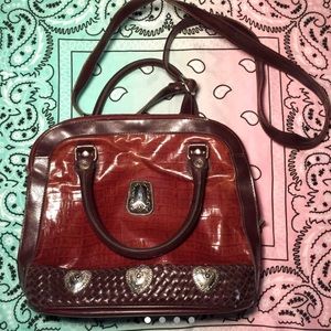 MC brand brown leather purse